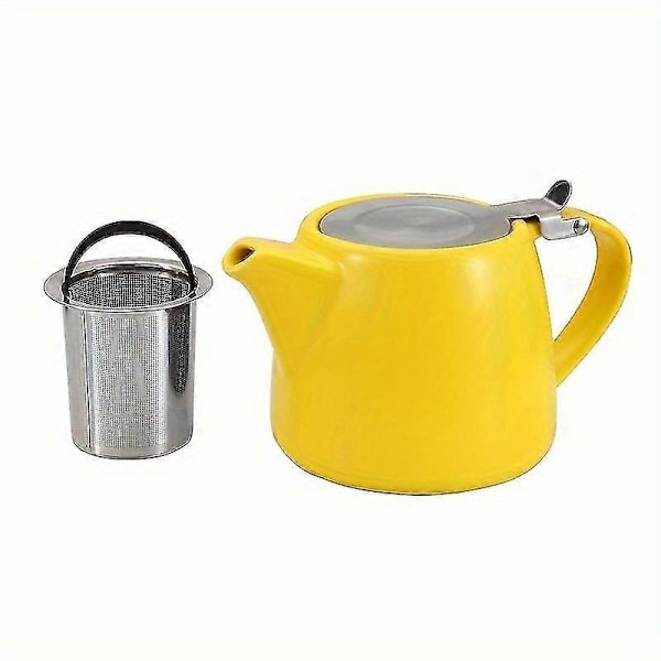 Autentisk japansk keramisk tekande | Rustfri stål infuser | Elegant og funktionel til eftermiddagste Yellow