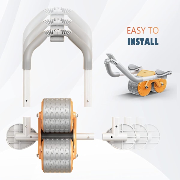 Abs Roller Wheel, Automatisk Rebound Maveøvelse Hjul med Timer og Knæmåtte, Ab Wheel Core Trainer Øvelse Fitnesscenter