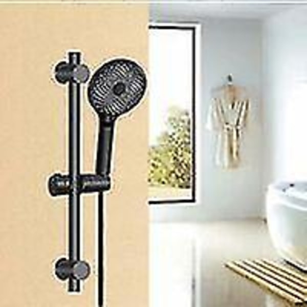 Bruseholder, Universal Sort Brusehovedholder Til 18-25mm Brusebar Solid Abs Fortykket Og Opgraderet Version Brusehovedholder, Mat Sort