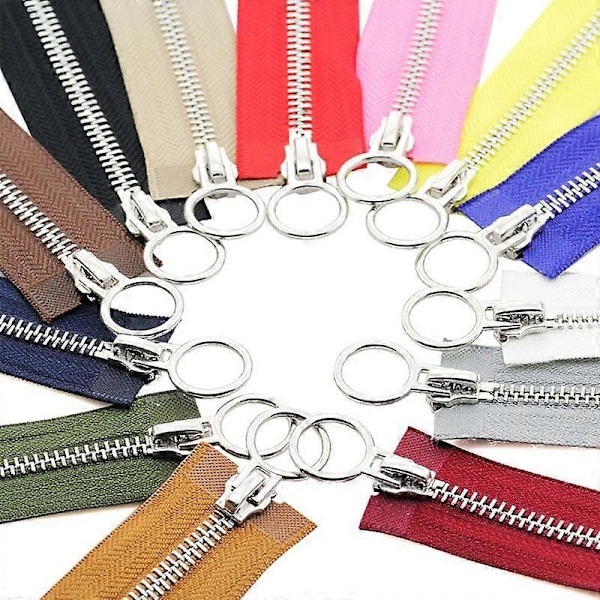 5# 70/90cm Metallglidelås Dobbel Slider Rund Ring Glidelås For DIY Søm Bekledning pink 70cm