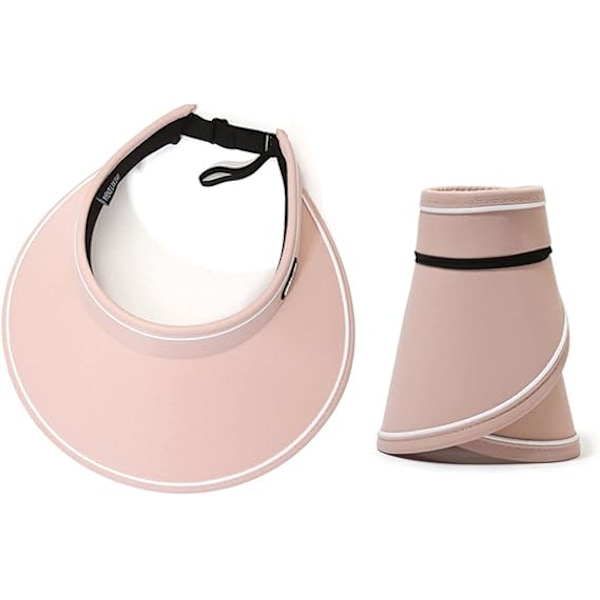 Solhatt med bred brätte för kvinnor - Justerbar solhatt med brett brätte för sommarstrand, sport, tennis, golf Pink