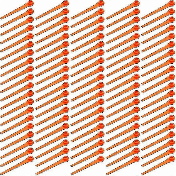 Sett med 100 reserveblader i plast for Gardena kantklipper 9823 9825 9820 9821, 70 mm gressklipperblader, tilbehør for kantklippere