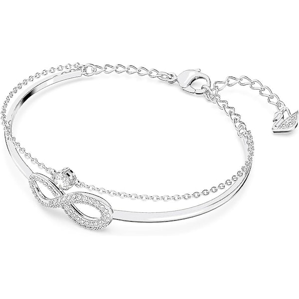 Infinity Twist Smykkesamling, Armbånd & Halskæder, Rhodium & Rosaguld Tone Finish, Klar Krystaller
