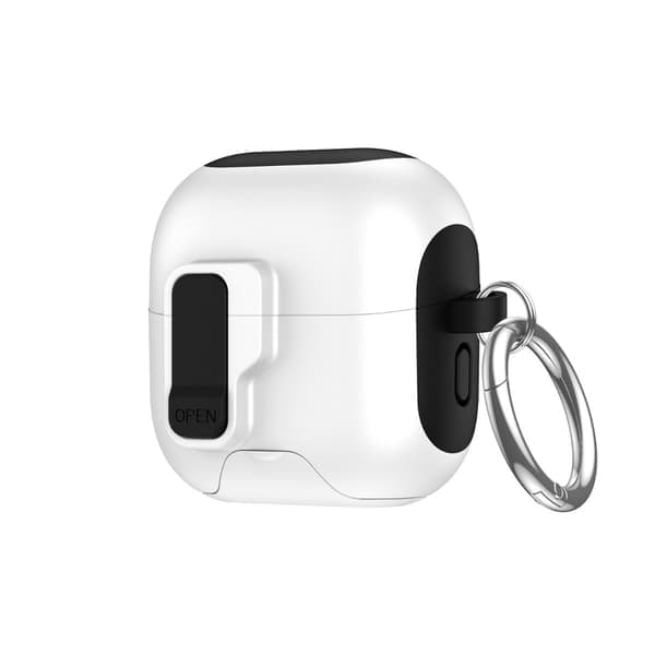 TPU skyddsfodral för Huawei FreeClip 2 - Självlåsande lock, stötsäkert fodral med stativ, stöder trådlös laddning White