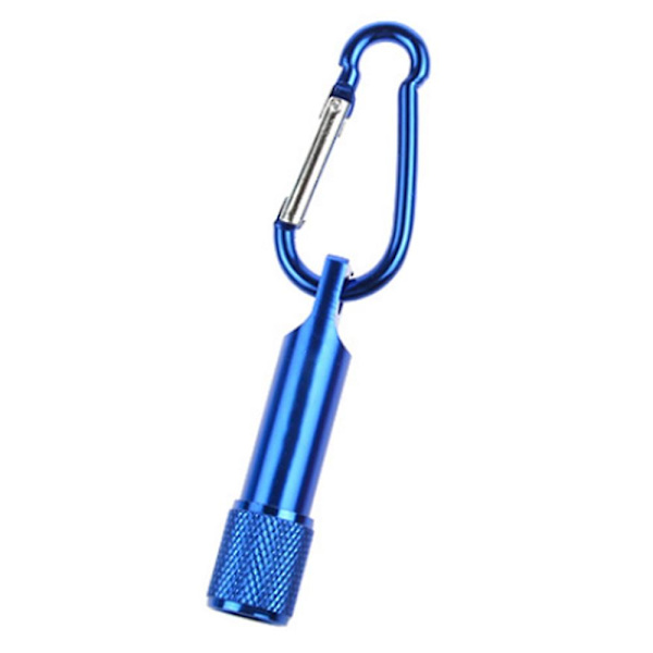 Mini-avaimenperä LED-taskulampulla, erittäin kompakti ja kirkas, hännän kytkimellä, kotiin, leirintään ja matkoille Blue