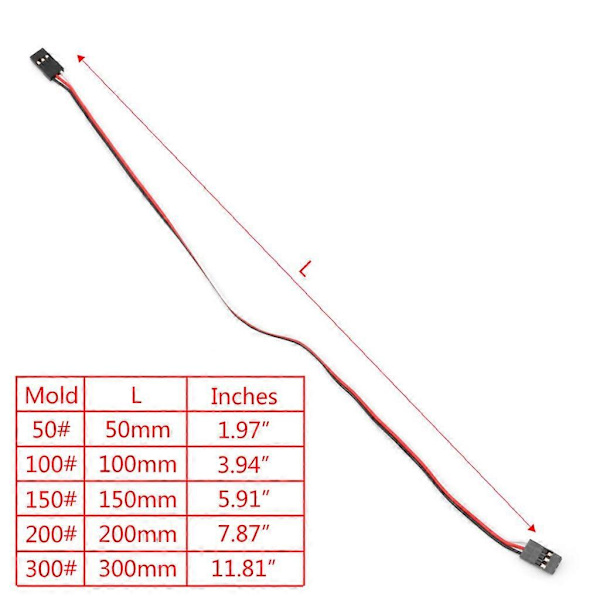 10 st 10 cm Quadcopter Förlängningskabel för Servo Futaba JR Hane till Hane Tråd Kabel RC 200mm