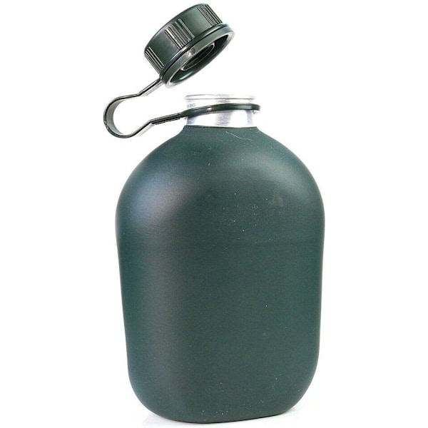 1l Armé Höftflaska Vattenflaska Aluminium Vinkanna Militär Kantin Camping Vandring Överlevnadskittel med Lock Outdoor