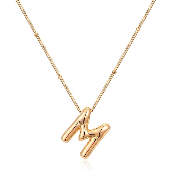 Letter Necklace Gold, Balloon Initial Necklaces, Dainty Bubble Letter Necklace, Letter Pendant Chain Necklaces For Teen Girls