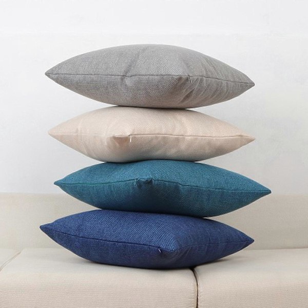 Putevar i lin-look for hjemmet, dekorative, til sofa, soverom, bil, med glidelås Navy blue 40*40cm