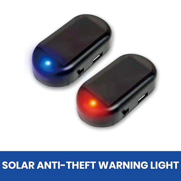 Billadvarningslampa med solenergi, anti-stöld, simulerad realistisk blinkande larmlampa, självhäftande, biltillbehör Red