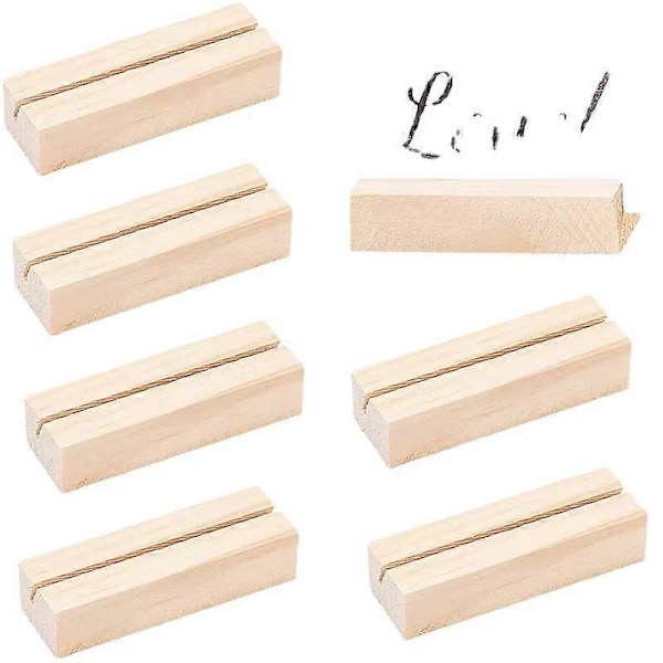10 Pakke Træ Pladskort Holdere Træ Menu Skilt Holder Bordnumre Kort Display Stativ Til Bryllup Middag Hjem