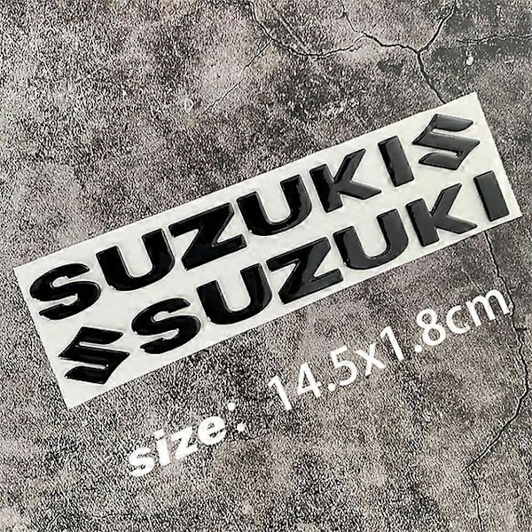 Suzuki-tarra 3D Tankin Tarrasarja Logo Kultainen Tunnus Black Small