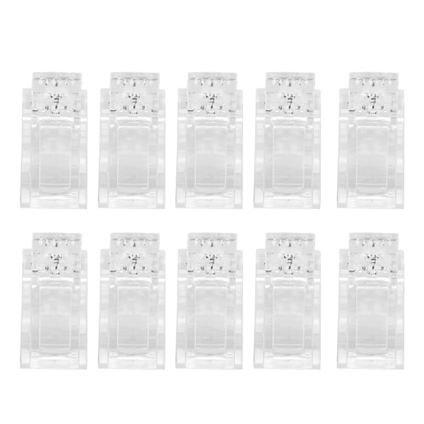 10 st/set Transparenta nagelspetsklämmor Polygel Snabbbyggnadsform Nagelgeltillbehör