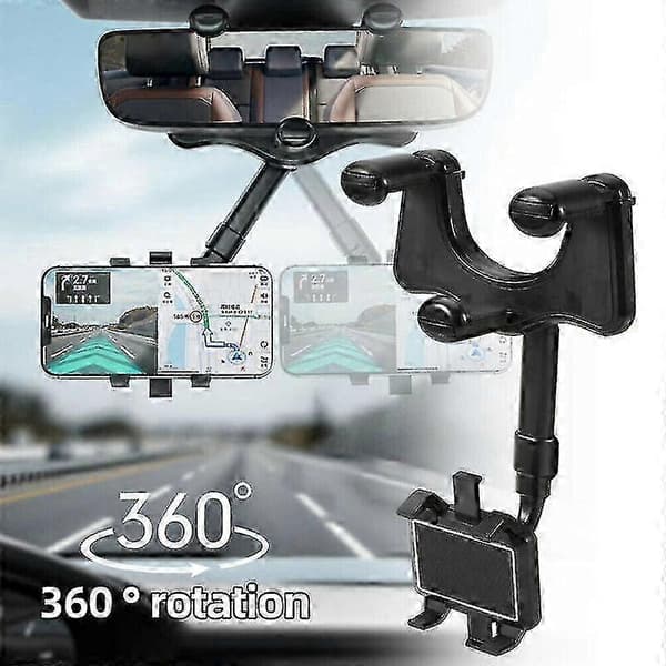 360° Roterbar och Infällbar Biltelefonhållare Multifunktionell Backspegel