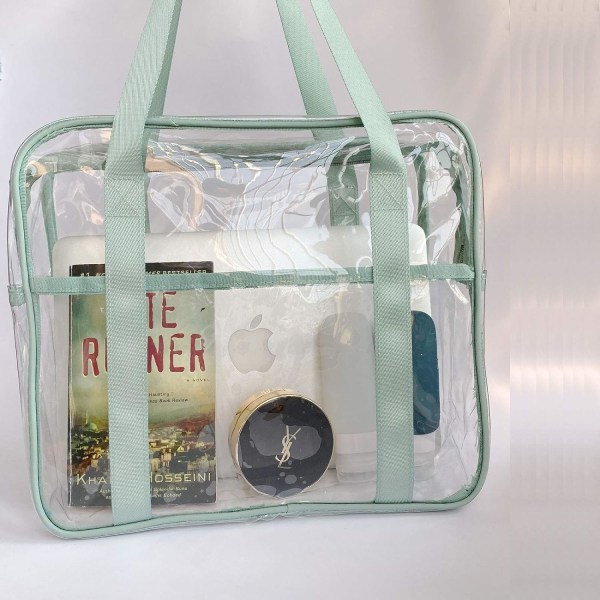 Genomskinlig Tote Bag Transparent Kosmetisk Makeup Toiletry Bag Lätt Vattentät Organizer Stor Förvaring