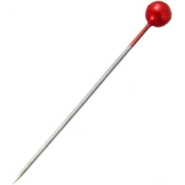 800 kpl 3,5 cm pyöreitä helmi pääneuloja, ompeluneuloja, korsageihin, kukkakaupoille, häihin, ompeluun (Punainen)