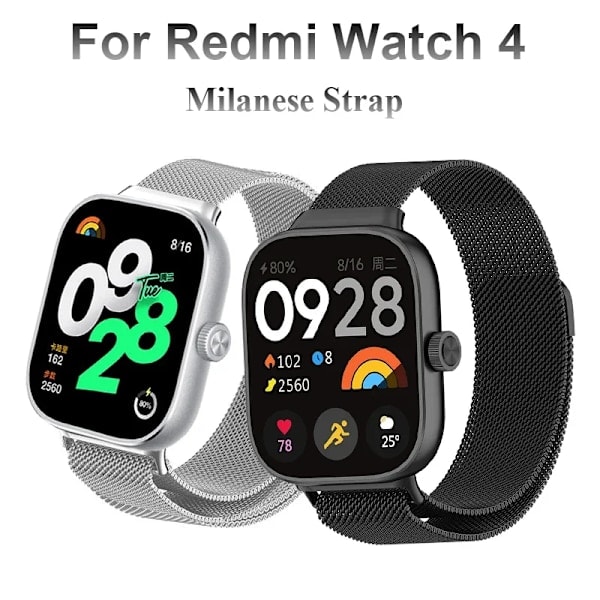 Metallreim for Xiaomi Redmi Watch 4 med TPU-etui skjermbeskytter myk film erstatning Milanese magnetisk sløyfe armbånd Redmi Watch 4 2