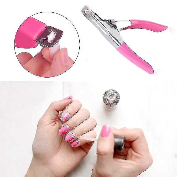 Nagelklippare för akrylnaglar - Nagelspetsklippare för falska naglar, lösnaglar och nagelspetsar