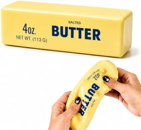 Krämig Smör Squishy ASMR Pärlfylld Realistisk Mat Stressboll Smör Butter-yellow
