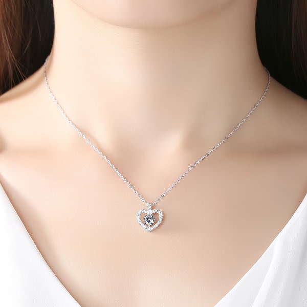 925 Sterling sølv smykker Zirkon vedhæng halskæde 18", gaver til kvinder, mors dags gaver, fødselsdagsgaver til kvinder, halskæder til kvinder