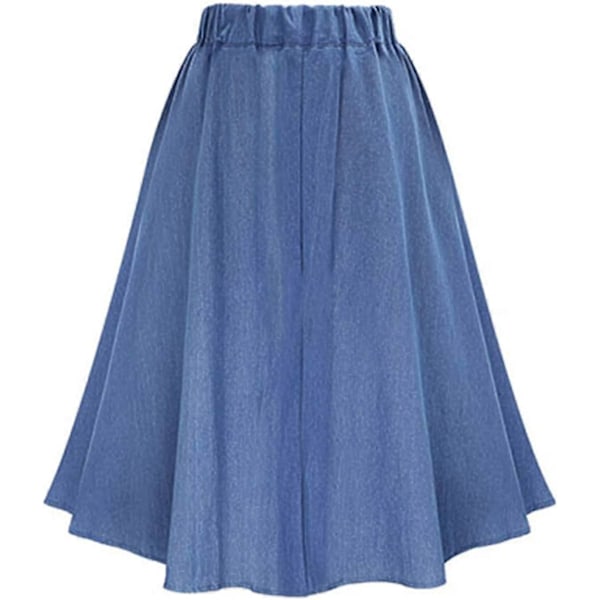 Naisten vähäjousto farkkukangas A-linjainen hame 14 Pit Stretch Corduroy polvipituinen midi-hame mini S-2xl P202 Style3 XL