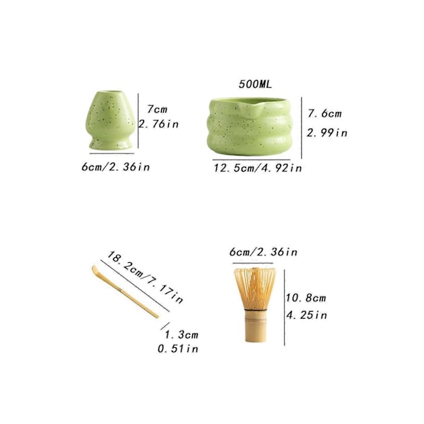 4x Matcha Visp Set Te Tillverkning Matcha Visp Hållare Japansk Matcha Visp Set vit green As described