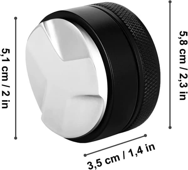thirei Kaffedistributør, 51 mm 304 Rustfrit Stål Kaffeniveller, Kværnet Kaffe Nivelleringsværktøj, Sort