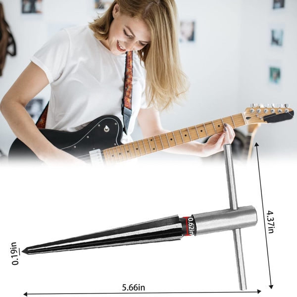 Gitarbor, Konisk bor, Borverktøy, Gitarbrotappbor, Metallkonisk hullbor, Brotapphullbor, 3-13mm