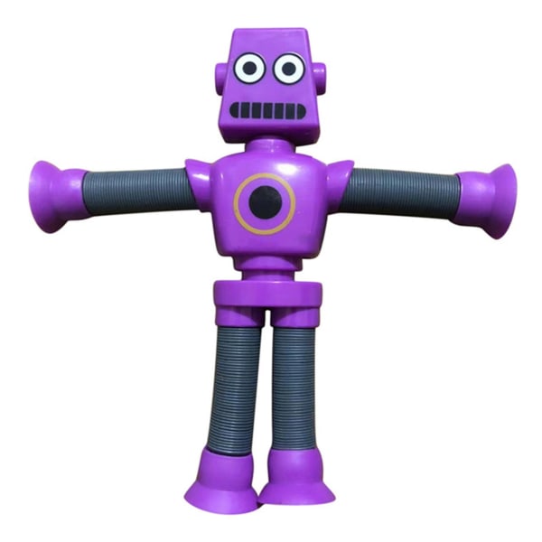 Teleskopisk sugekop Robotlegetøj Sugelegetøj til børn Sanelegetøj Teleskopisk rørsugelegetøj Purple