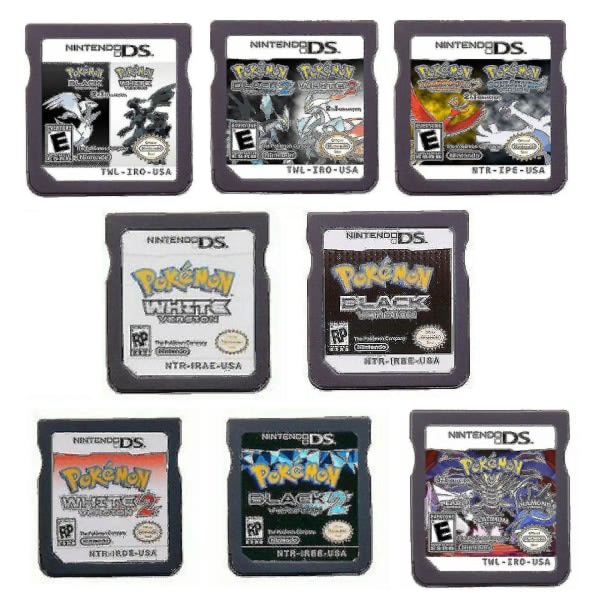 Videospelkassett Nds Spelkonsolkort Ds 2ds 3ds Guld Soul Silver Svart Vit 2 I 1