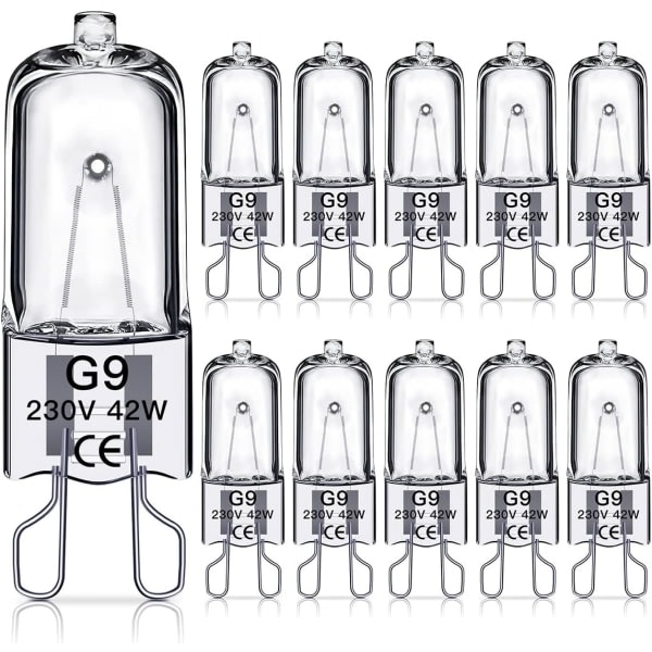 G9 halogenpærer 42W, 230V, 10 stk. 42W 42W