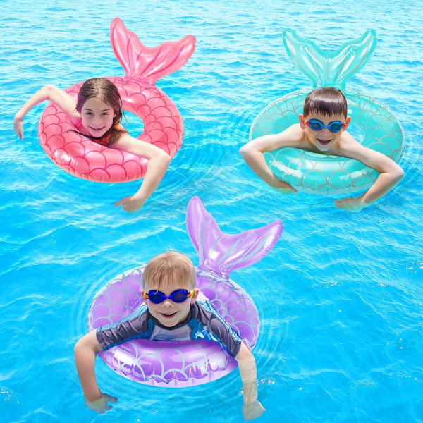 Oppustelige svømmeringe, pool svømmeflåd rør ring floatie, sommer vand sjov strandfest svømmebassin legetøj til børn Rose Gold