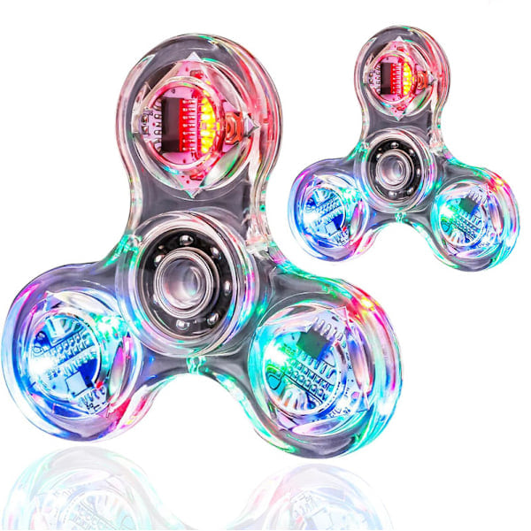 2-pak krystall LED-lys fidget leketøy Fidget leker Stressavlastning Anti-angst leker Hjerneutvikling For