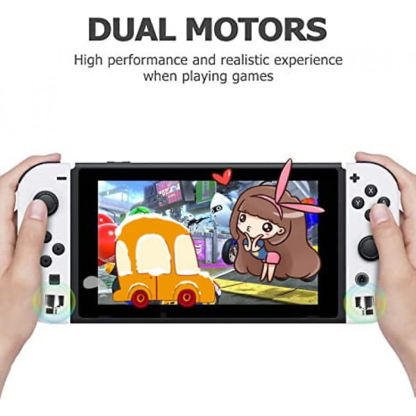 Joypadille (l/r) Nintendo Switch Controllerille - vasen ja oikea langaton kaukosäädin rannehihnalla (valkoinen)