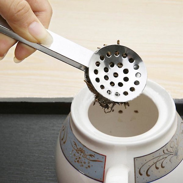 Teposepressetang Rustfrit stål Tepose Skeformet teposepresser til køkkenbarværktøj (3 stk, sølv)