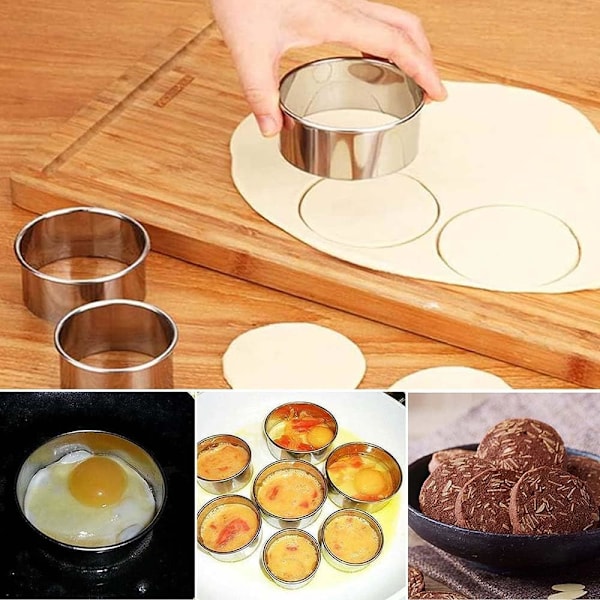 Keksformset Runda kakformar Biscuit Pastry Cutters Bakform Ringform Dumpling Cutter Rostfritt stål