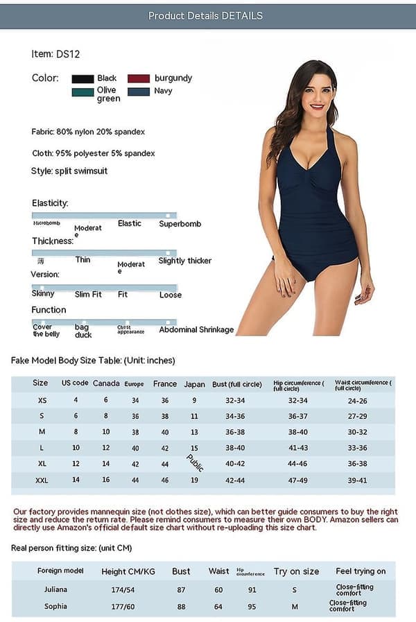 Halter Tankini Badedragt til Kvinder Mavekontrol Todelt Badedragt Badedragt med Shorts-Sort M