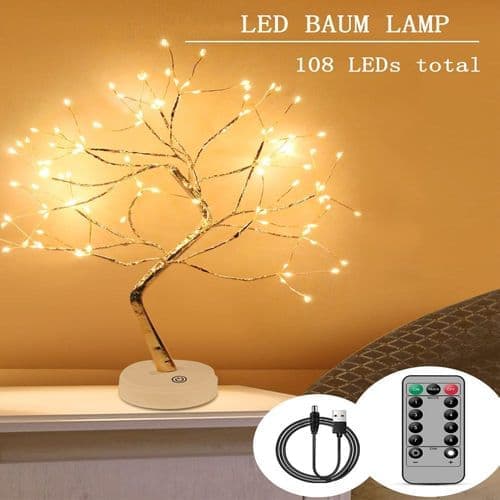 LED lystræ, 108 LED dekorative lysgrene 8 tilstande LED træ dæmpbar LED