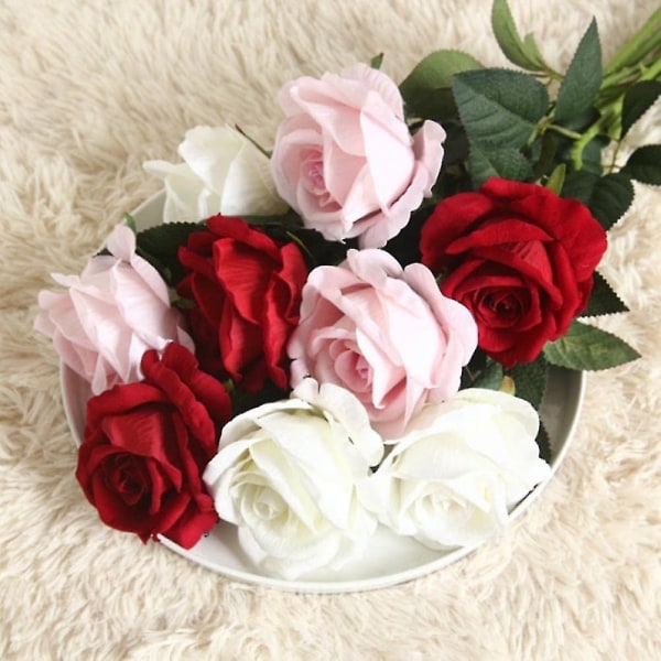 10 stk kunstige blomster buket smukke silke roser bryllup hjemmebord dekoration arrangere falske planter Valentinsdagsgave
