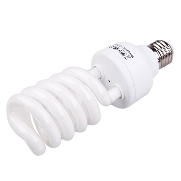 2x Kompakt E27 220v 5500k 45w Fotostudie Pære Videooptagelse Daglys Lampe Hvid Zhexin