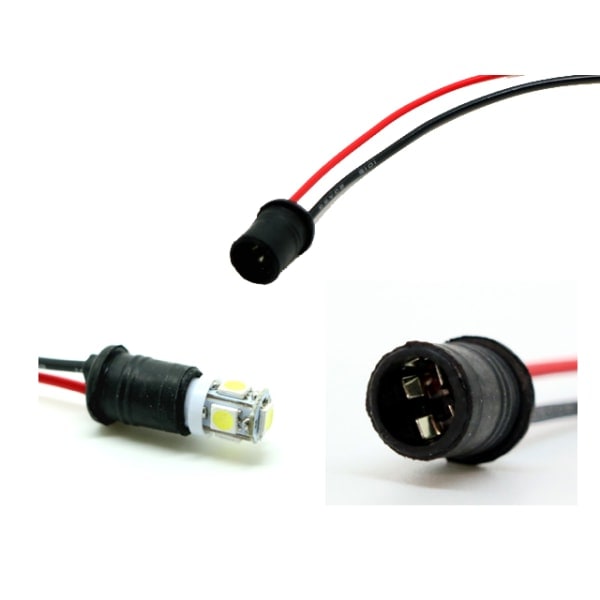 T10 w5w led / halogen stik / fatning 10-pak blød sort