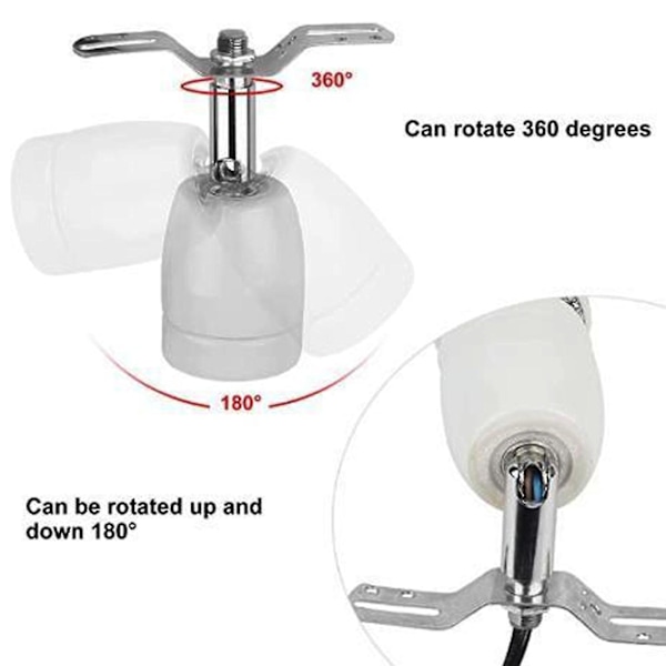 Reptil Keramik Varmelampe Holder E27 400w Drejelig Keramik Opvarmnings Pære Base Med Afbryder-dwdz UK Plug