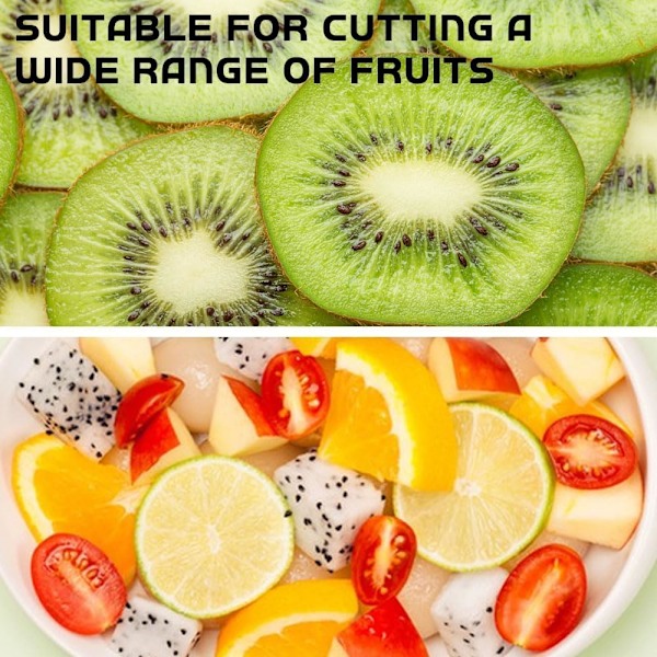 Ny frukt- och grönsaksskärare med tryckplatta, fruktskålskärare äggskärare rostfritt stål bananskärare jordgubbsskärare