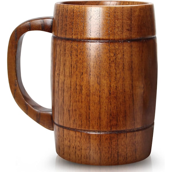 Stor træ ølkrus - Bedste træ drikkekop - Træ tankard ølglas Stein kop tønde krus