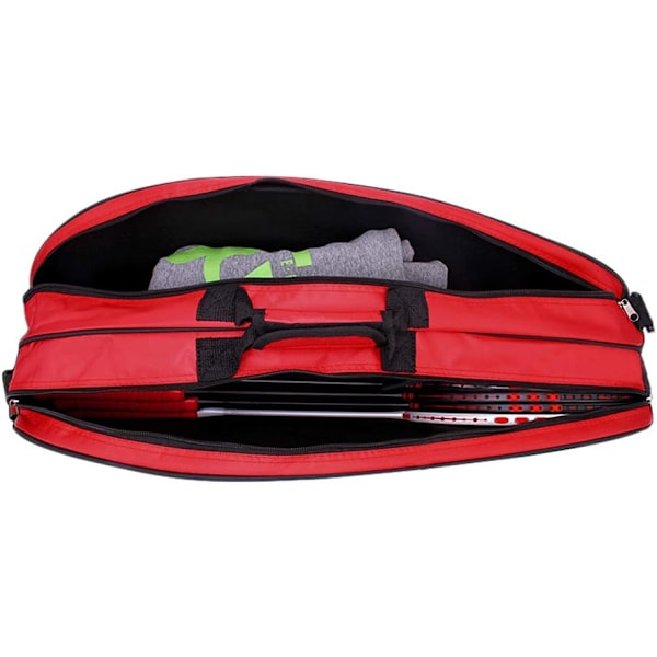 Profesjonell badmintonracketbag 4-6 pakke racket håndveske vanntett tennis racketball battledore sport duffel stor kapasitet Red