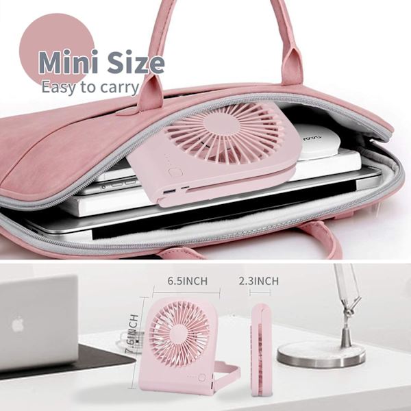 Bordventilator, Mini USB-ventilator, Kraftig Luftstrøm, 4 Hastigheder, Bærbar Ventilator