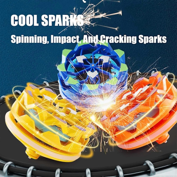 1/2/6 stk. Gnistrende Spindeltop Stressaflastning Bærbar Lysende Gyro Kollision Gnister Lysende Gyroskop 2pcs Mix Color