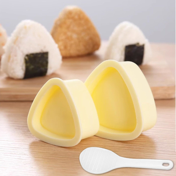 Risbollsformar, 2-delat risbollsformset, triangulär sushitillverkare (stor och liten), non-stick sushiris-kit