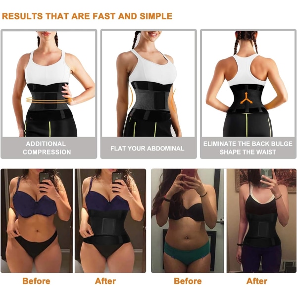 Womens Waist Trainer Bælte Sved Talje Cincher Trimmer Mave Kontrol Body Shaper Workout Sports Girdles Band XL