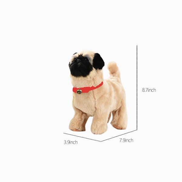 Robot Hund Leksaker Interaktiv Elektronisk Plysch Valp Ljudkontroll Teddy Gå Skäll Med Musik Beröringskontroll Robotdjur Beige